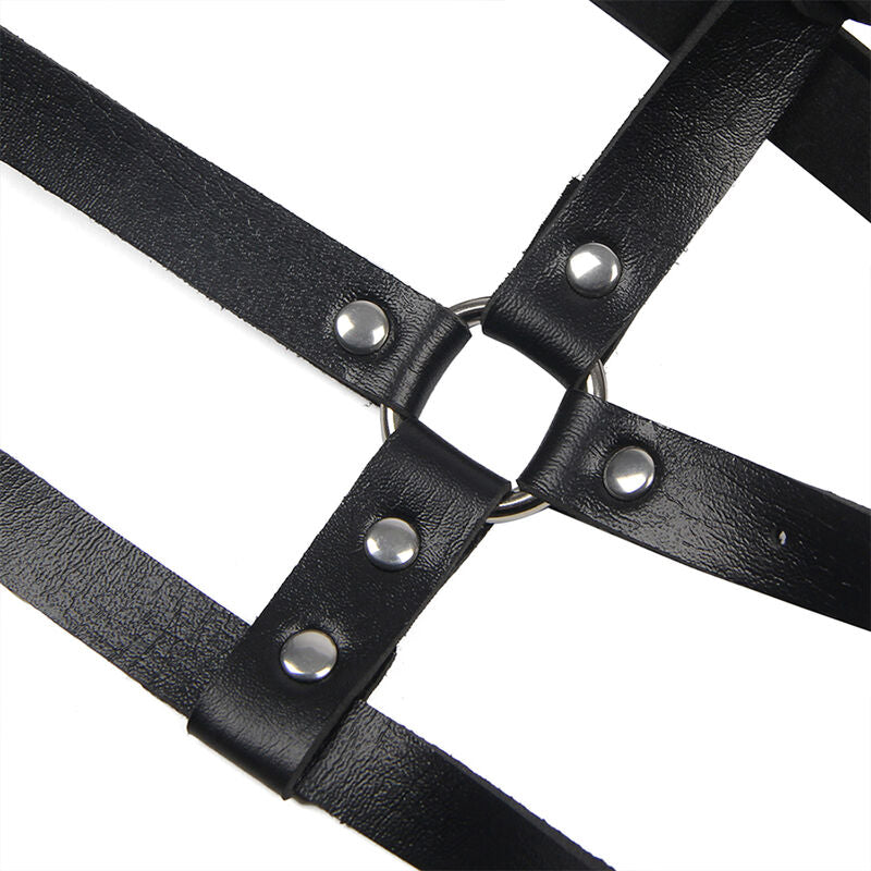 Subblime Leather Ring Chest Harness Black One Size | Niks.fi verkkokauppa
