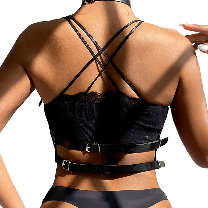 Subblime Leather Ring Chest Harness Black One Size | Niks.fi verkkokauppa