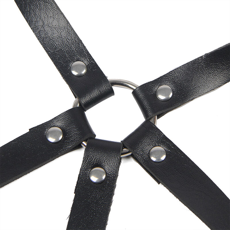Subblime Leather Ring Chest Harness Black One Size | Niks.fi verkkokauppa