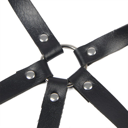 Subblime Leather Ring Chest Harness Black One Size | Niks.fi verkkokauppa