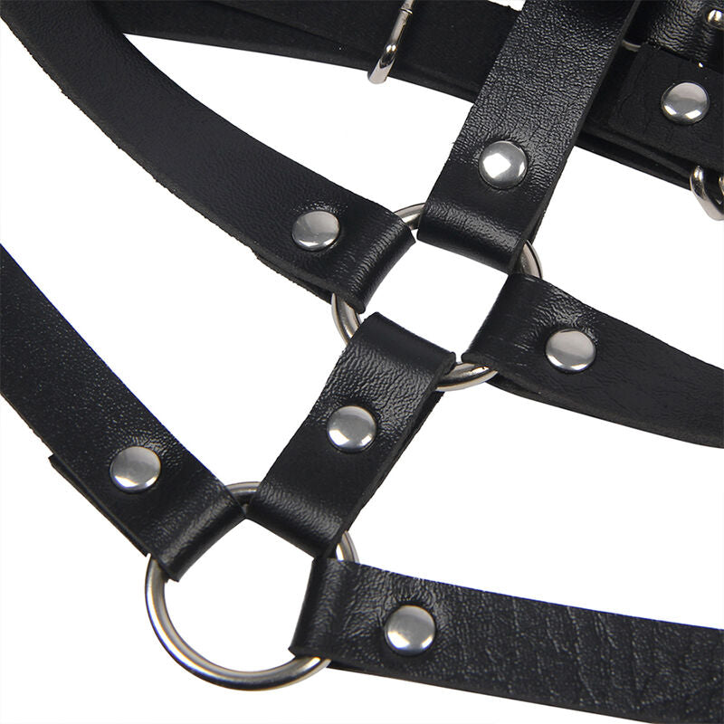 Subblime Leather Ring Chest Harness Black One Size | Niks.fi verkkokauppa