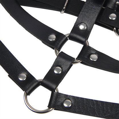Subblime Leather Ring Chest Harness Black One Size | Niks.fi verkkokauppa
