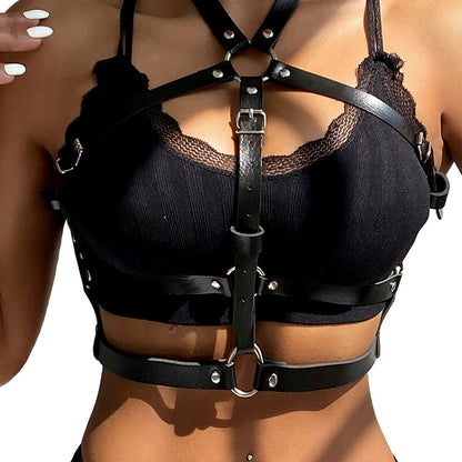 Subblime Leather Ring Chest Harness Black One Size | Niks.fi verkkokauppa