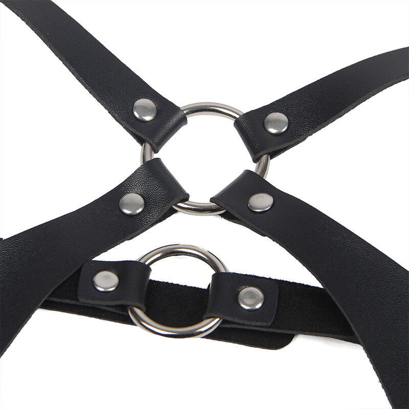 Subblime Full Body Harness With Leather Buckles Black One Size | Niks.fi verkkokauppa