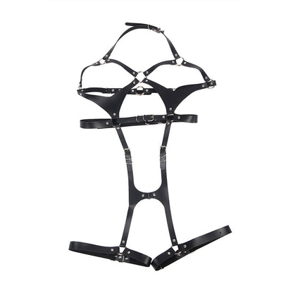 Subblime Full Body Harness With Leather Buckles Black One Size | Niks.fi verkkokauppa