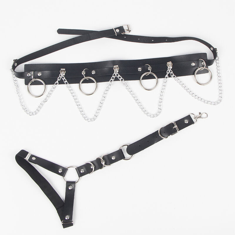 Subblime Belt And Garter Harness With Rings And Chaindetail One Size | Niks.fi verkkokauppa