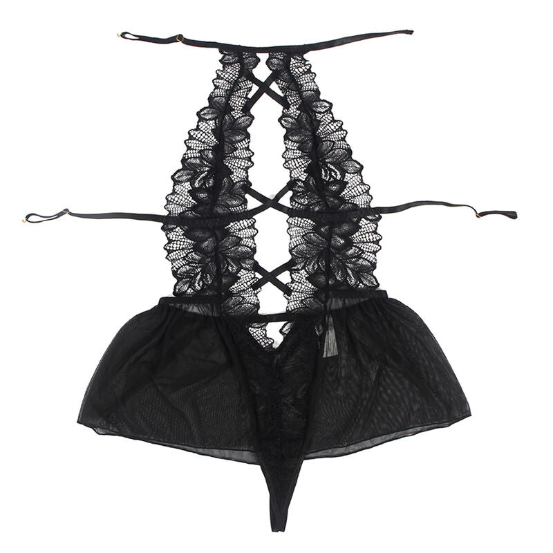 Subblime Teddy Halter Neck Bare Back Lace Black S/M | Niks.fi verkkokauppa