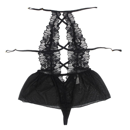 Subblime Teddy Halter Neck Bare Back Lace Black S/M | Niks.fi verkkokauppa