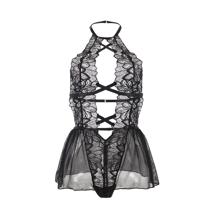 Subblime Teddy Halter Neck Bare Back Lace Black S/M | Niks.fi verkkokauppa
