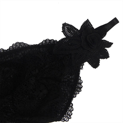Subblime Babydoll Tulle Fabric With Lace And Flower Detail Black S/M | Niks.fi verkkokauppa