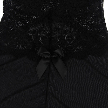 Subblime Babydoll Tulle Fabric With Lace And Flower Detail Black L/Xl | Niks.fi verkkokauppa