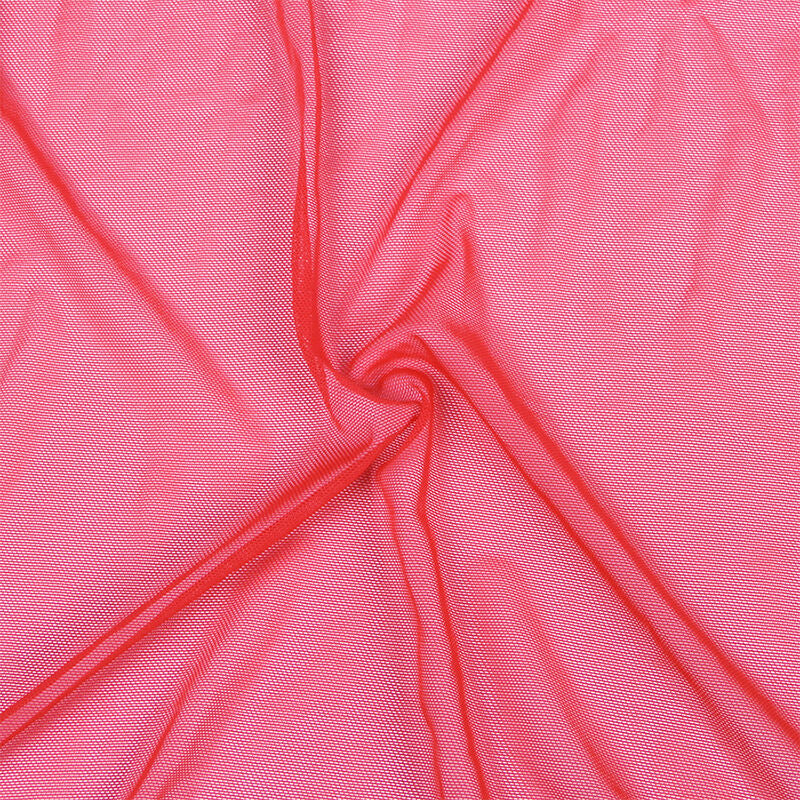 Subblime Transparent Fabric Robe With Lace Detail Red S/M | Niks.fi verkkokauppa
