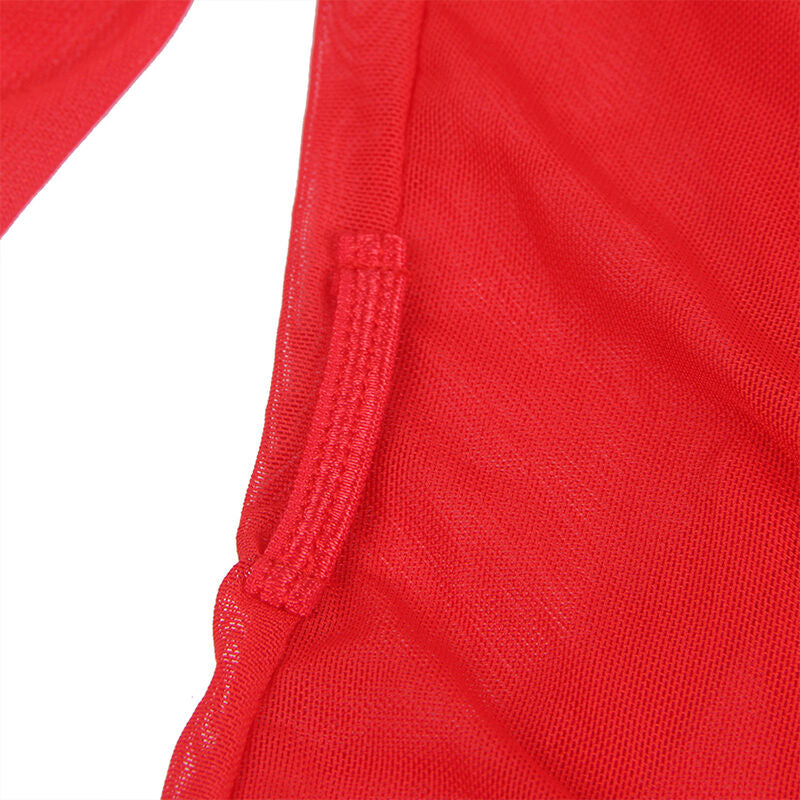 Subblime Transparent Fabric Robe With Lace Detail Red S/M | Niks.fi verkkokauppa
