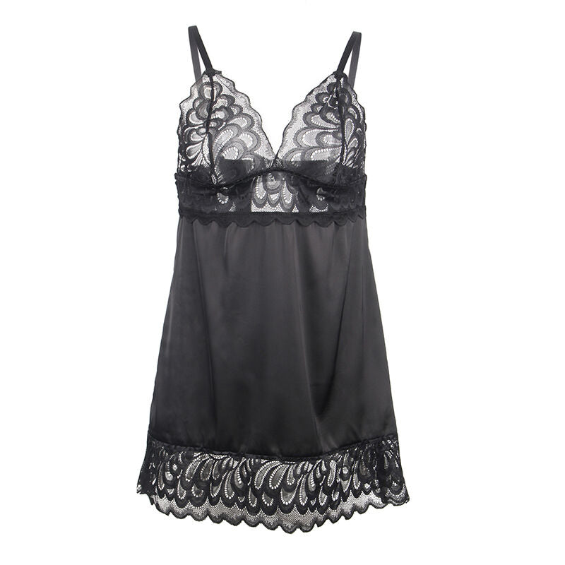 Subblime Babydoll With Floral Print Chest Black S/M | Niks.fi verkkokauppa