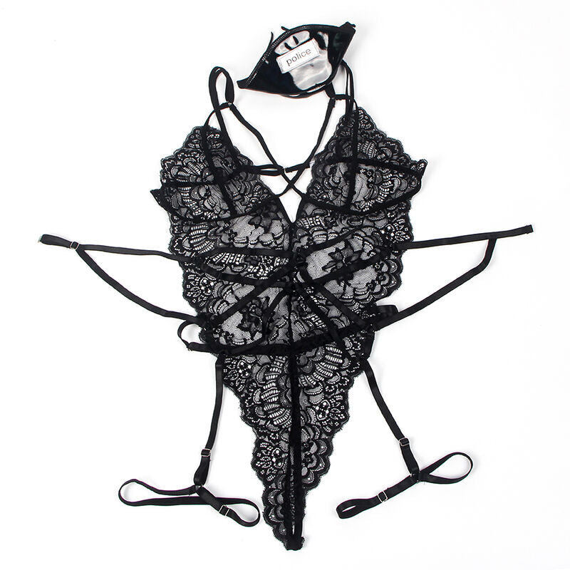Subblime Lace Body Police Costume Black S/M | Niks.fi verkkokauppa