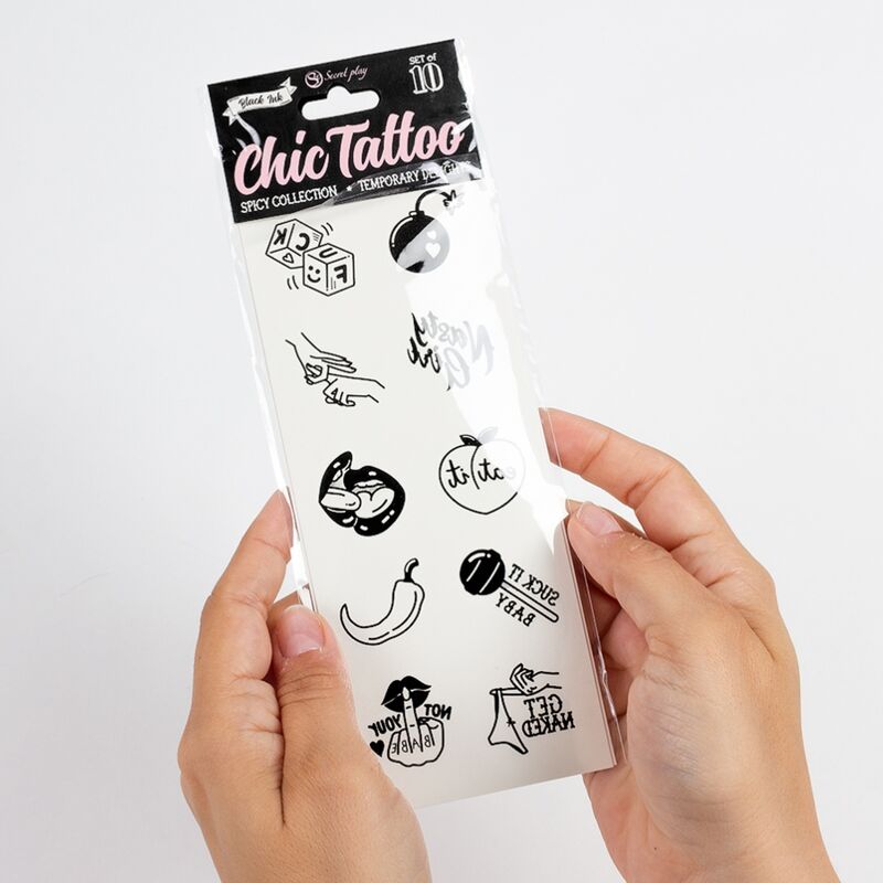 Secret Play Set Of 10 Spicy Collection Temporary Tattoos | Niks.fi verkkokauppa