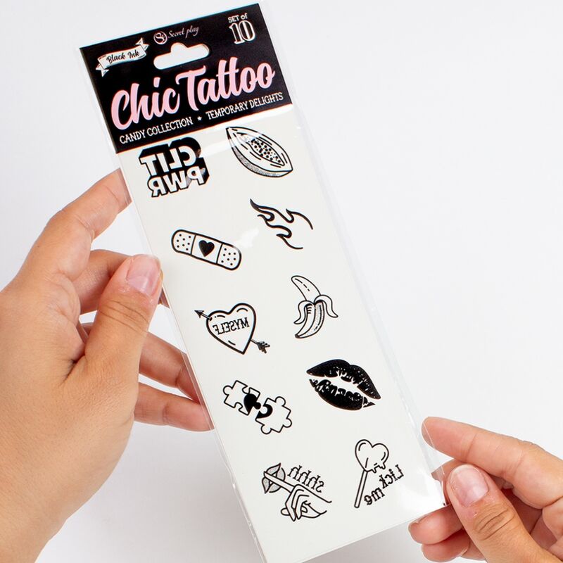 Secret Play Set Of 10 Candy Collection Temporary Tattoos | Niks.fi verkkokauppa