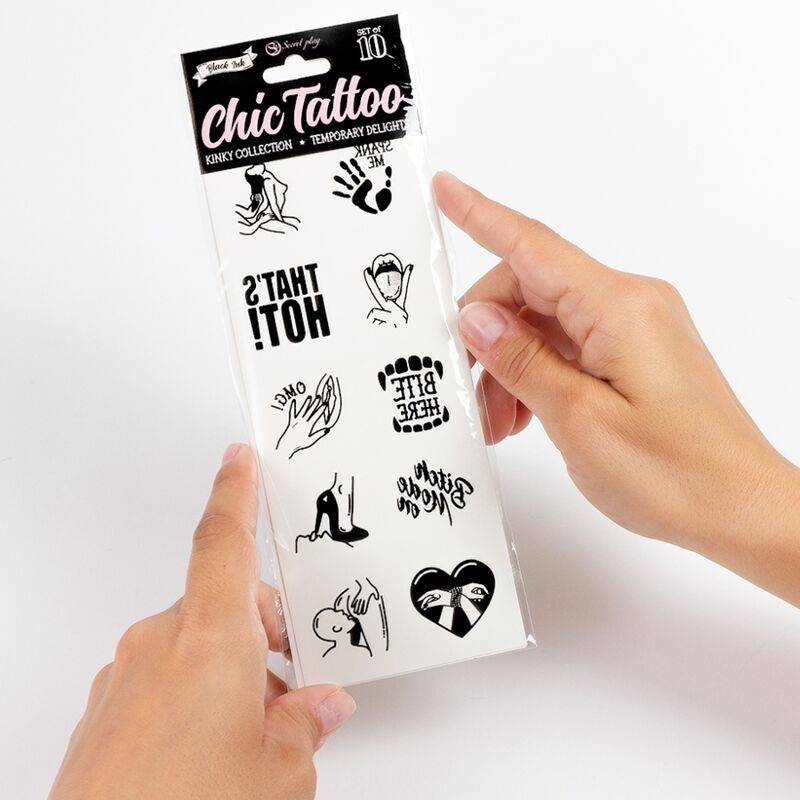 Secret Play Set Of 10 Temporary Tattoos Kinky Collection | Niks.fi verkkokauppa