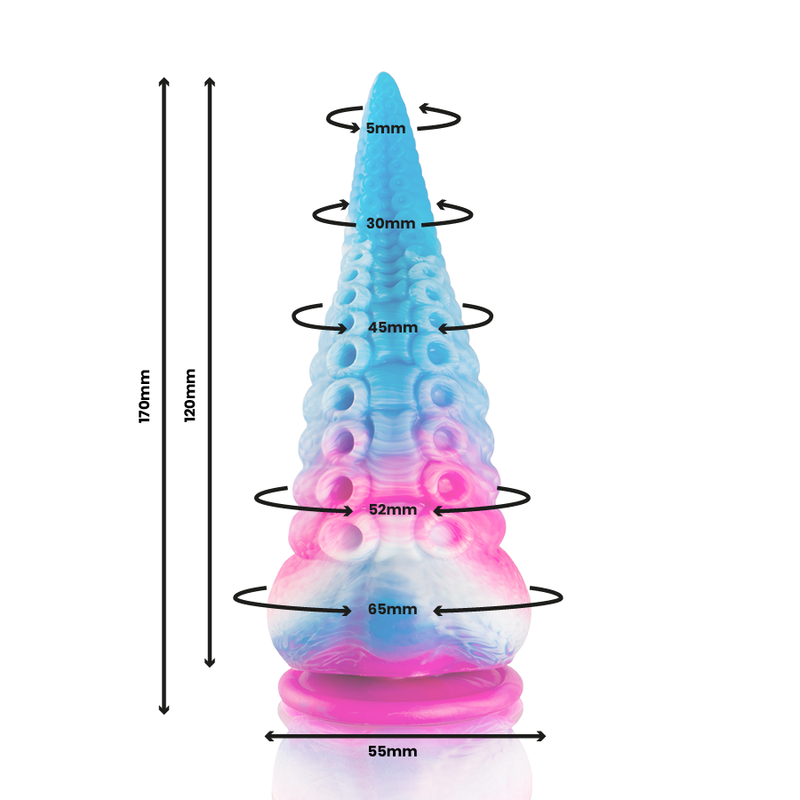 Epic Phorcys Blue Tentacle Dildo Small Size | Niks.fi verkkokauppa