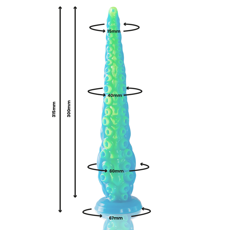 Epic Scylla Fluorescent Thin Tentacle Dildo Large Size | Niks.fi verkkokauppa