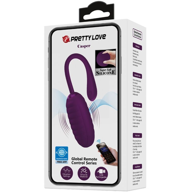 Pretty Lovecasper Purple Rechargeable Vibrating Egg | Niks.fi verkkokauppa
