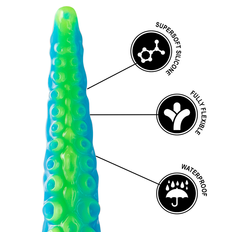 Epic Scylla Fluorescent Thin Tentacle Dildo Large Size | Niks.fi verkkokauppa