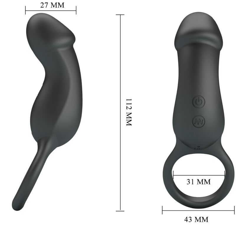 Pretty Lovetrae Ring & Vibrator Black | Niks.fi verkkokauppa