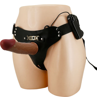 Pretty Love Harness Briefs Starks Multi-Speed Vibration Dildo 17,5 Cm Light Brown | Niks.fi verkkokauppa
