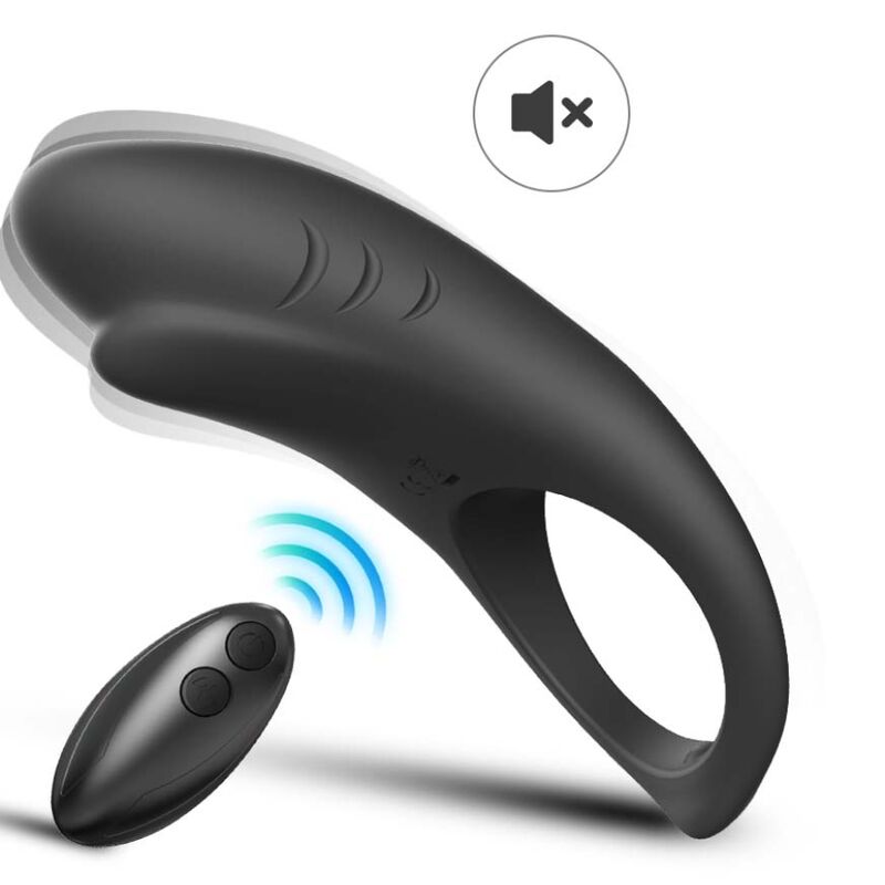 Armony Shark Vibrator Ring For Couples Remote Control Black | Niks.fi verkkokauppa