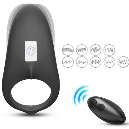 Armony Shark Vibrator Ring For Couples Remote Control Black | Niks.fi verkkokauppa