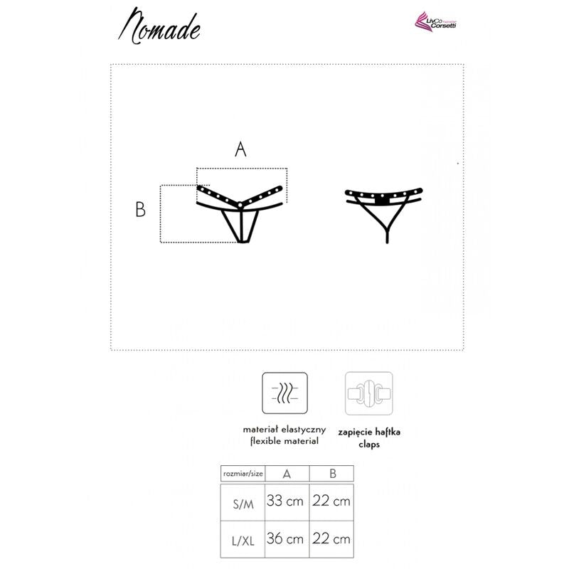 Livco Corsetti Fashionnomade Thong Crotchless Black | Niks.fi verkkokauppa