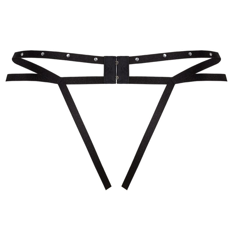 Livco Corsetti Fashionnomade Thong Crotchless Black | Niks.fi verkkokauppa