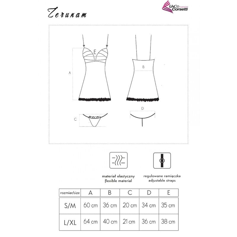Livco Corsetti Fashionzerunam Set Babydoll + Black Thong | Niks.fi verkkokauppa