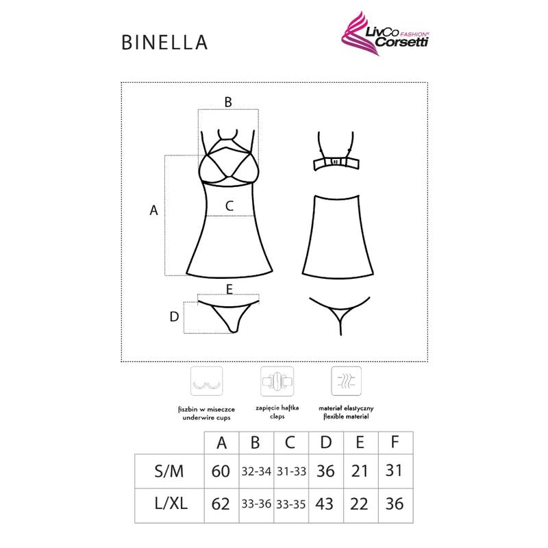 Livco Corsetti Fashionbinella Set Babydoll + Thong Black | Niks.fi verkkokauppa