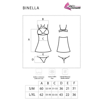 Livco Corsetti Fashionbinella Set Babydoll + Thong Black | Niks.fi verkkokauppa