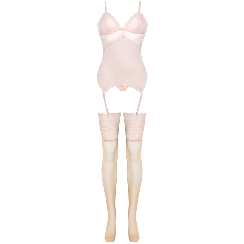 Livco Corsetti Fashionpersinne Peach Set Corset + Panty + Stockings | Niks.fi verkkokauppa