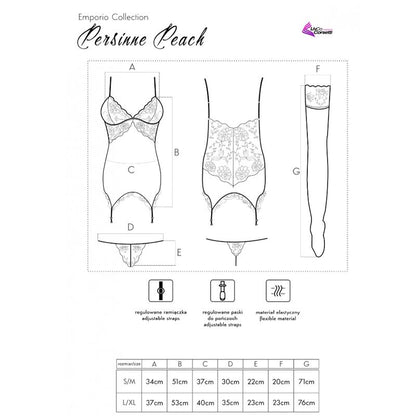 Livco Corsetti Fashionpersinne Peach Set Corset + Panty + Stockings | Niks.fi verkkokauppa