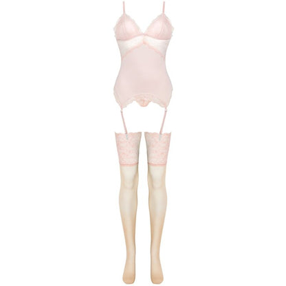 Livco Corsetti Fashionpersinne Peach Set Corset + Panty + Stockings | Niks.fi verkkokauppa