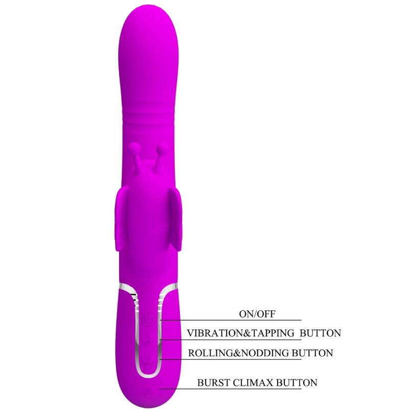 Pretty Lovemultifunction Rabbit Vibrator 4 In 1 Butterfly Fuchsia | Niks.fi verkkokauppa