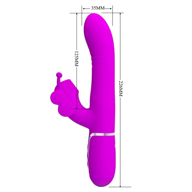 Pretty Lovemultifunction Rabbit Vibrator 4 In 1 Butterfly Fuchsia | Niks.fi verkkokauppa