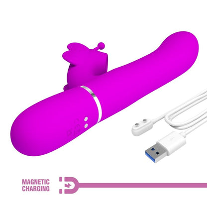 Pretty Lovemultifunction Rabbit Vibrator 4 In 1 Butterfly Fuchsia | Niks.fi verkkokauppa