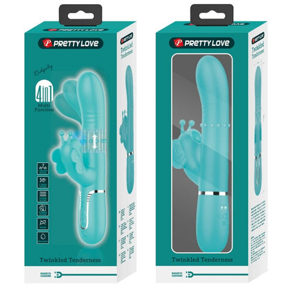 Pretty Lovemultifunction Rabbit Vibrator 4 In 1 Butterfly Aqua Green | Niks.fi verkkokauppa