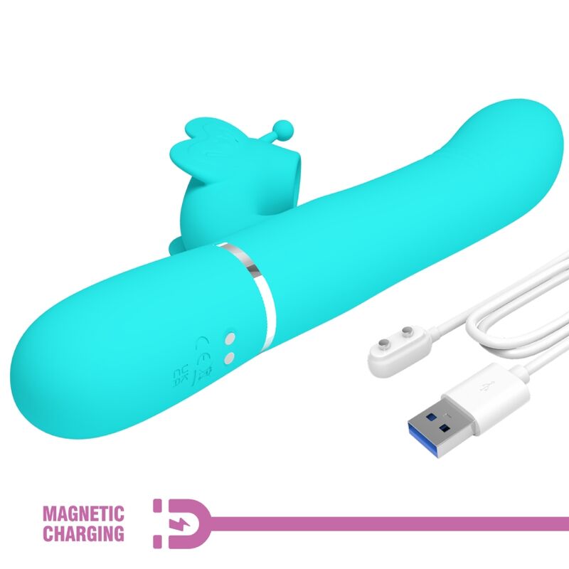 Pretty Lovemultifunction Rabbit Vibrator 4 In 1 Butterfly Aqua Green | Niks.fi verkkokauppa