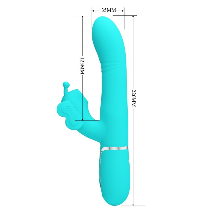 Pretty Lovemultifunction Rabbit Vibrator 4 In 1 Butterfly Aqua Green | Niks.fi verkkokauppa