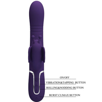 Pretty Lovemultifunction Rabbit Vibrator 4 In 1 Butterfly Purple | Niks.fi verkkokauppa