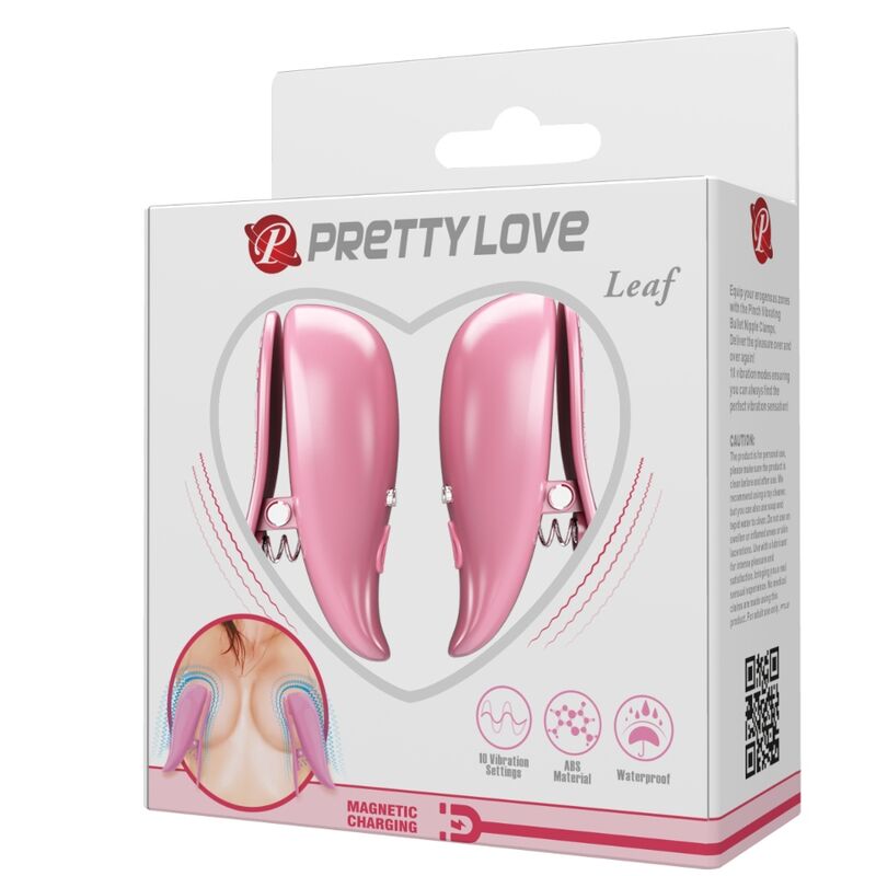 Pretty Loveleaf Vibrating Nipple Clamps Pink | Niks.fi verkkokauppa