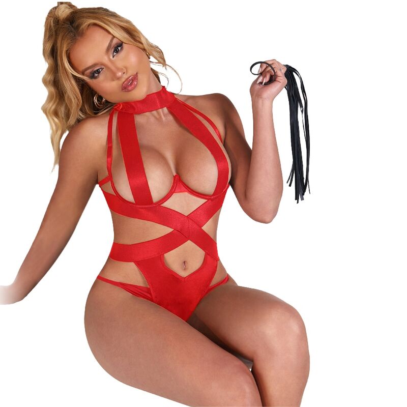 Subblimesexy Halter Body With Harness Red L/Xl | Niks.fi verkkokauppa