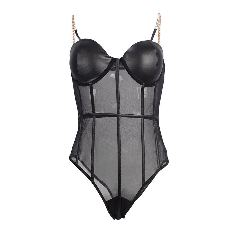 Subblimeblack Chain Suspenders Bodysuit S/M | Niks.fi verkkokauppa