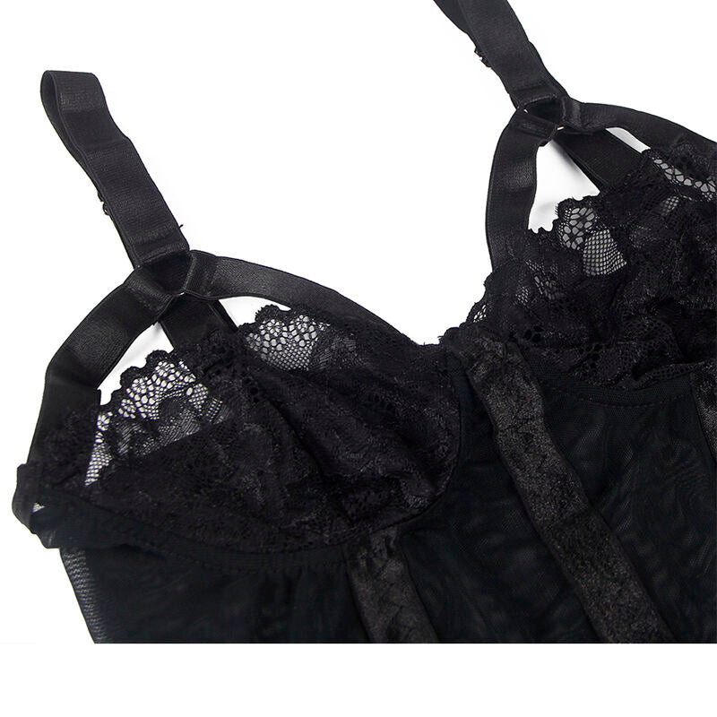 Subblimeteddy With Garter Strap Detail Chest Black S/M | Niks.fi verkkokauppa