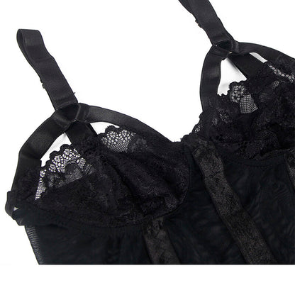 Subblimeteddy With Garter Strap Detail Chest Black S/M | Niks.fi verkkokauppa